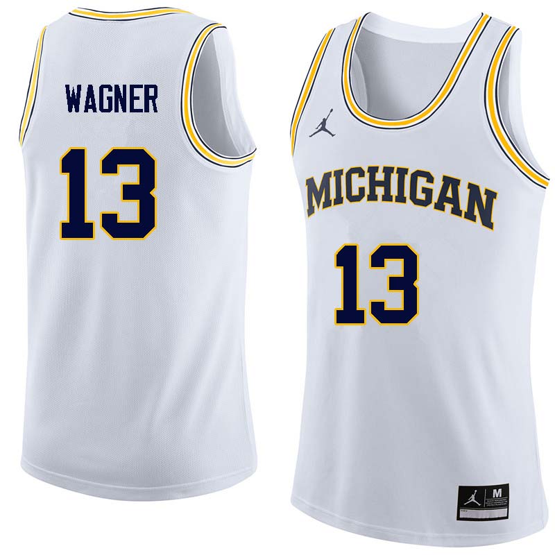 Men #13 Moritz Wagner Michigan Wolverines College Basketball Jerseys Sale-White - Click Image to Close